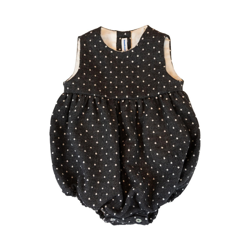 Baby White Dots Grey Wool Classic Romper