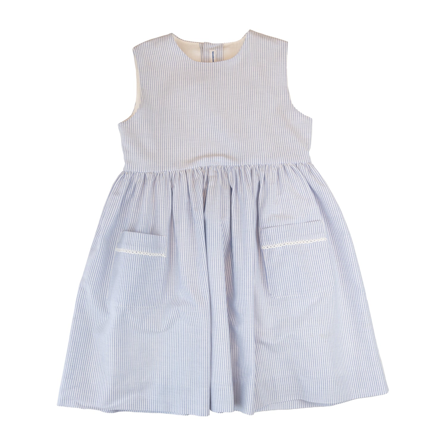 Girl Oxford Blue Stripe Pinafore Dress