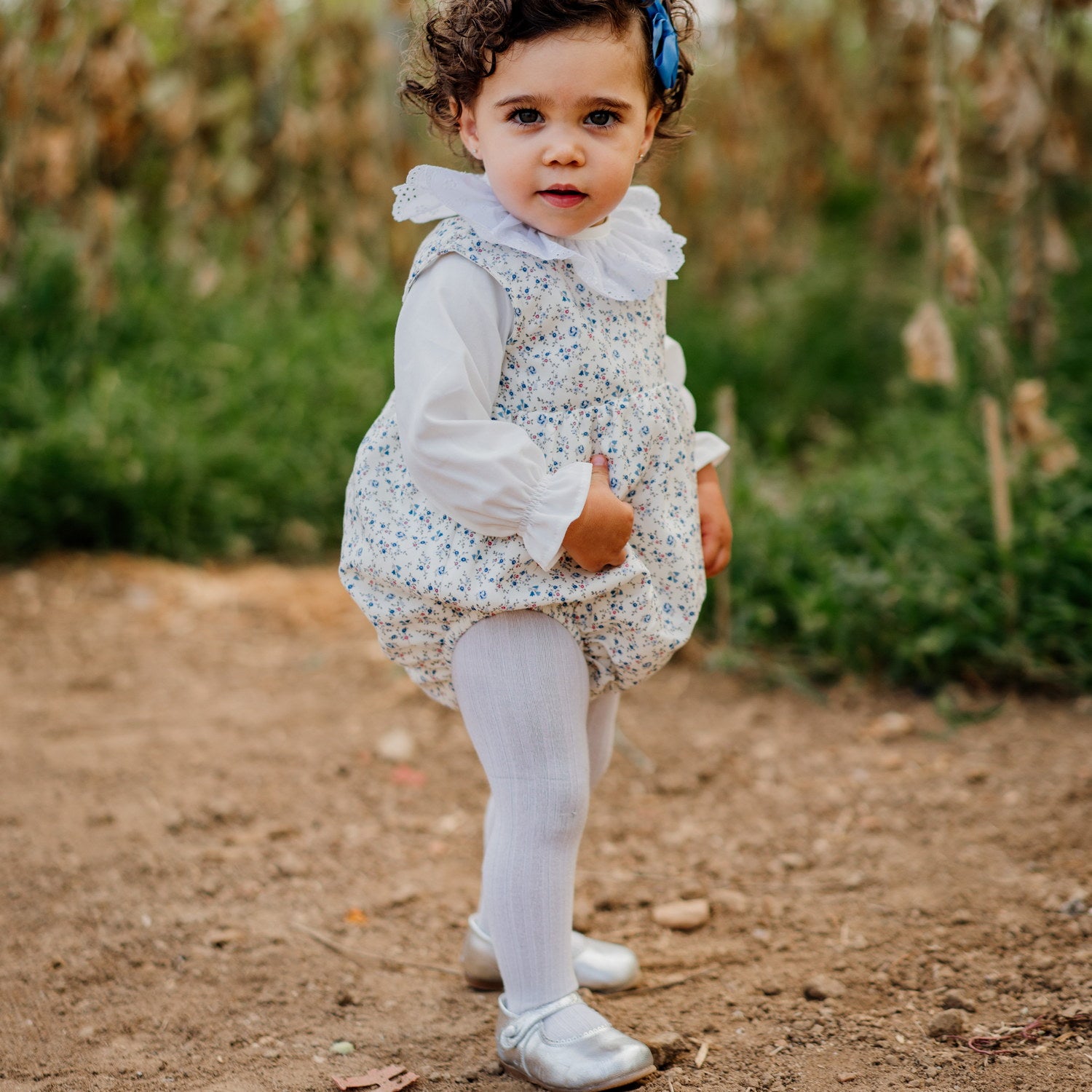 Baby Blue Floral Classic Romper