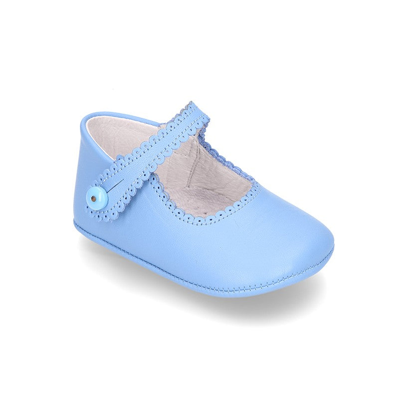 Baby Blue Mary Jane Pram Shoes